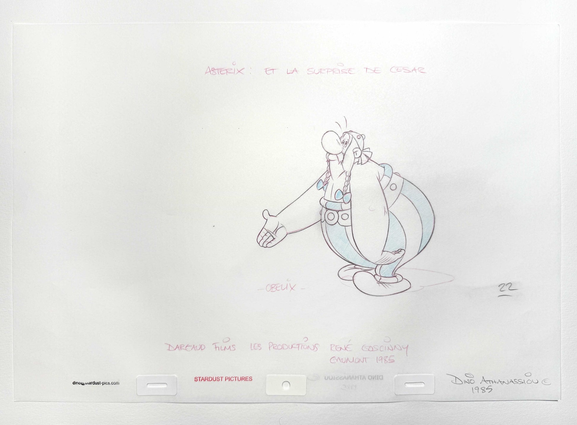 Asterix Versus Caesar - Original Animation Art Signed by Dino Athanassiou (Gaumont Studios, 1985). For sale on FLIP Gallery