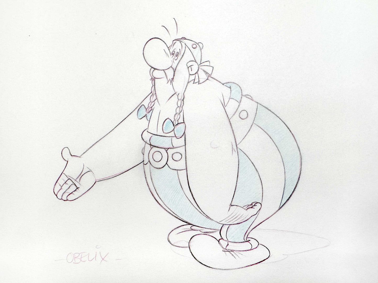 ASTERIX : Original Animation Art of Obelix Signed (Gaumont Studios, 1985)