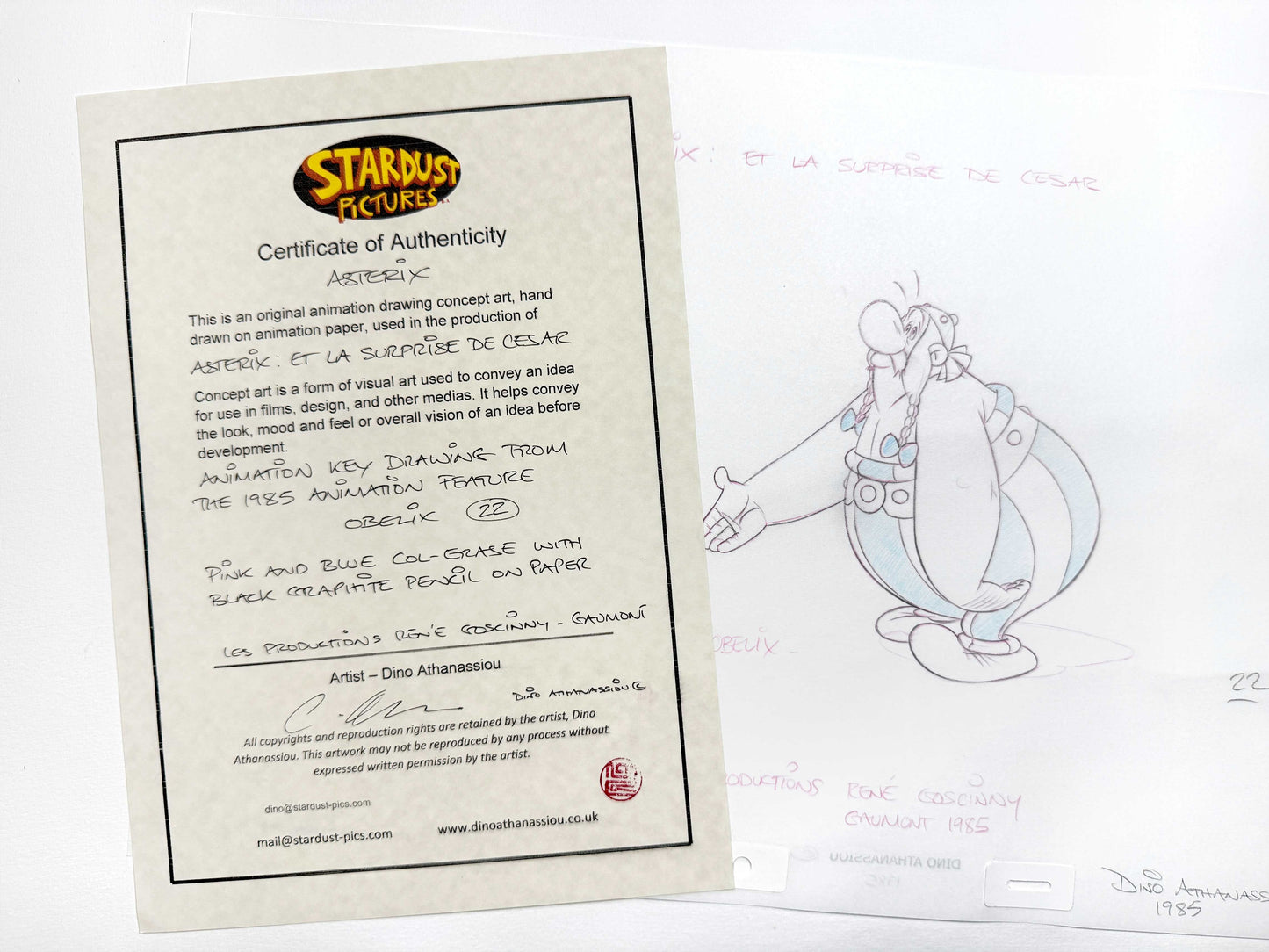 Asterix Versus Caesar - Original Animation Art Signed by Dino Athanassiou (Gaumont Studios, 1985). For sale on FLIP Gallery