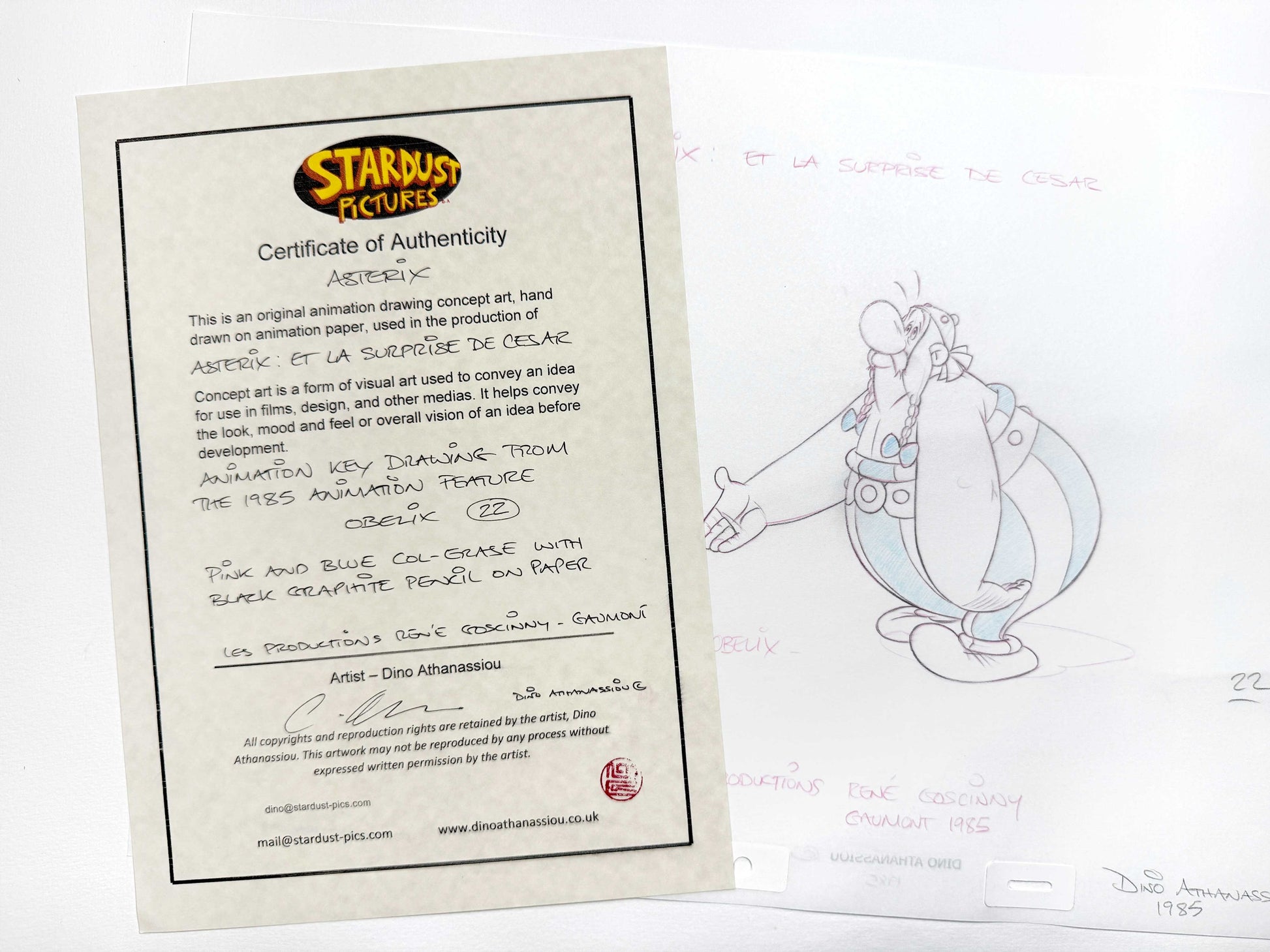 Asterix Versus Caesar - Original Animation Art Signed by Dino Athanassiou (Gaumont Studios, 1985). For sale on FLIP Gallery