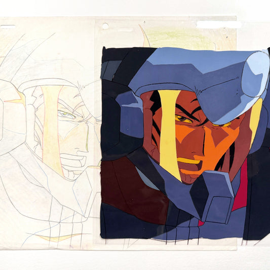 After War Gundam X - Shagia Frost Original Production Cel and Matching Animation Drawing (Sunrise, 1996). For sale on FLIP Gallery