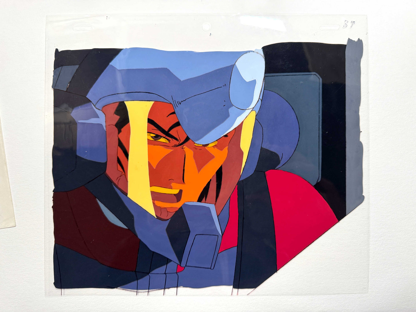 After War Gundam X - Shagia Frost Original Production Cel and Matching Animation Drawing (Sunrise, 1996). For sale on FLIP Gallery