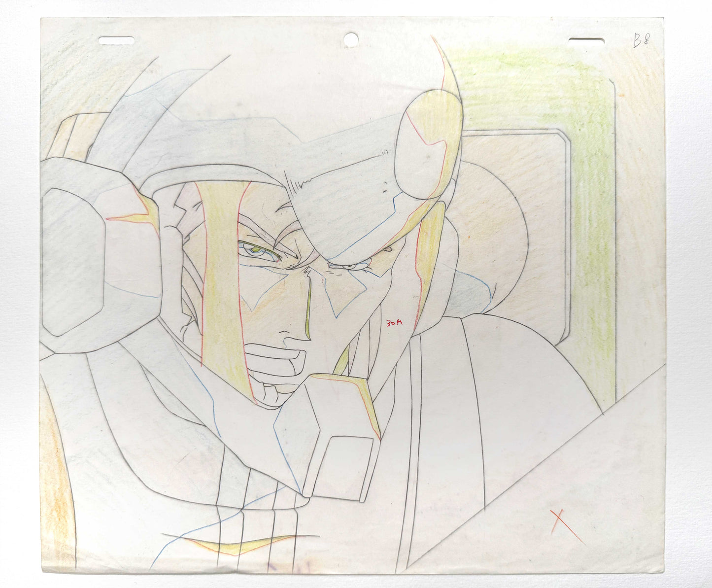 After War Gundam X - Shagia Frost Original Production Cel and Matching Animation Drawing (Sunrise, 1996). For sale on FLIP Gallery