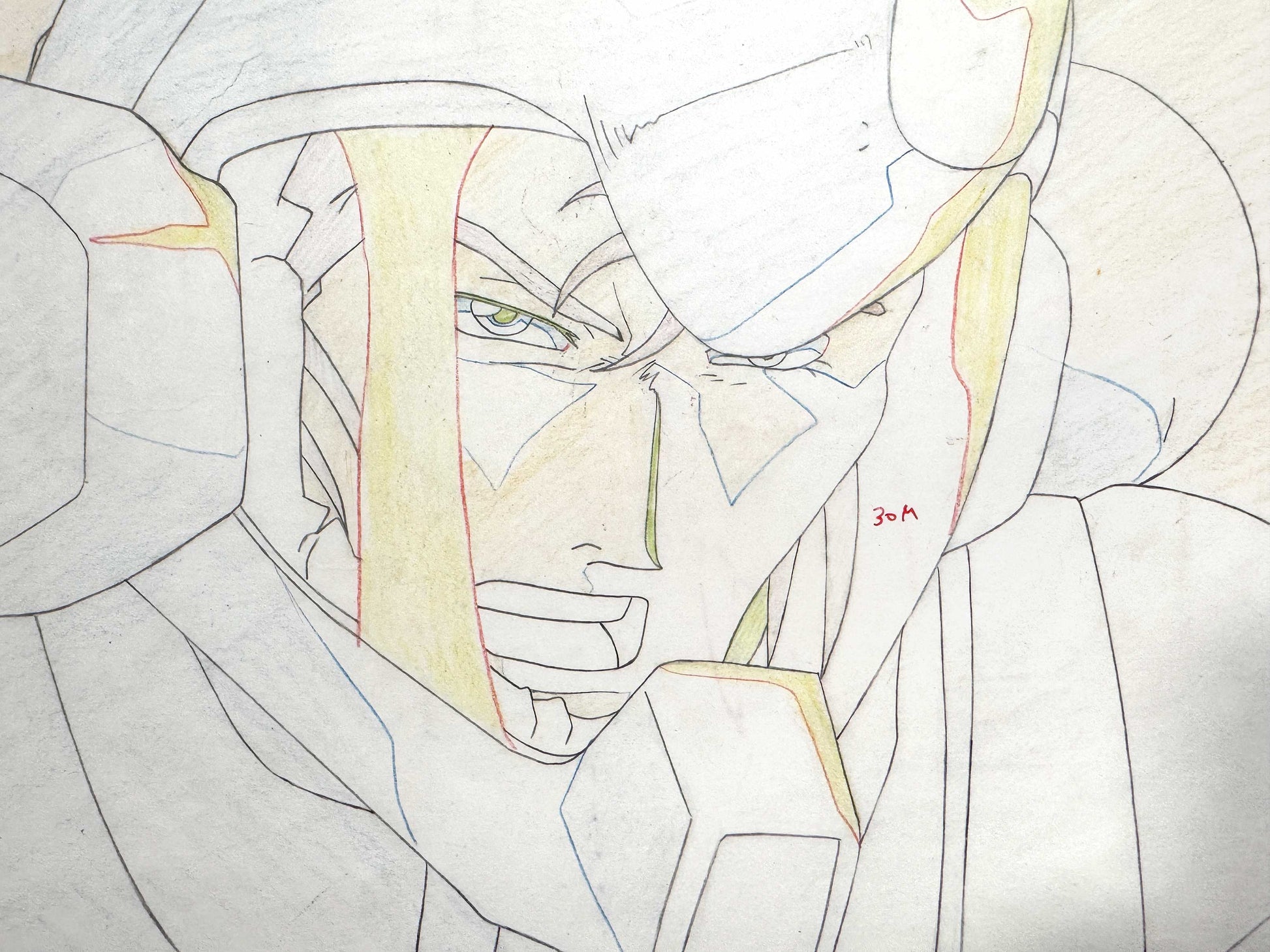 After War Gundam X - Shagia Frost Original Production Cel and Matching Animation Drawing (Sunrise, 1996). For sale on FLIP Gallery