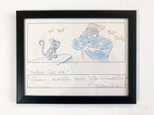 Aladdin (Live Action) - Original Production Used Storyboard Signed by Dino Athanassiou (Walt Disney Pictures, 2019). For sale on FLIP Gallery
