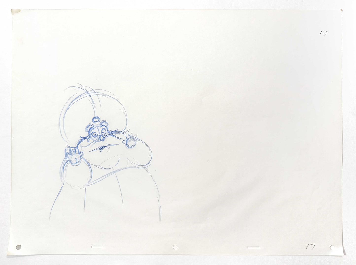 Aladdin Sultan Original Production Animation Rough Drawing (Walt Disney, 1992). For sale on FLIP Gallery