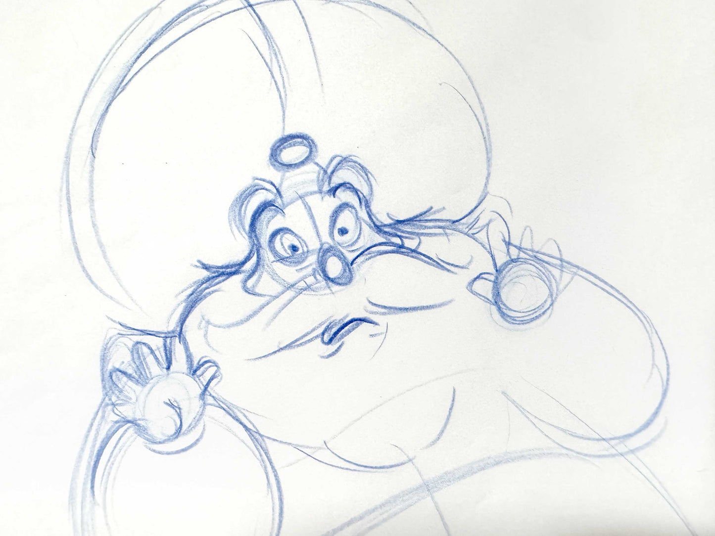 Aladdin Sultan Original Production Animation Rough Drawing (Walt Disney, 1992). For sale on FLIP Gallery