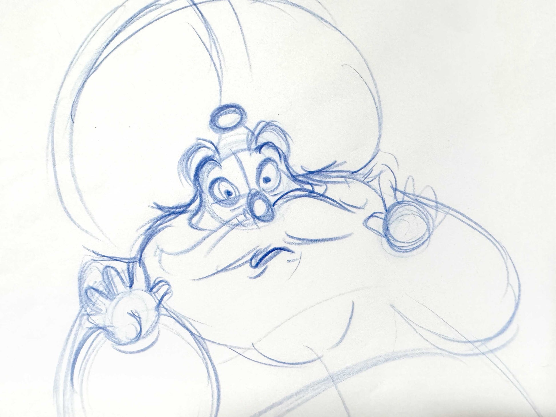 Aladdin Sultan Original Production Animation Rough Drawing (Walt Disney, 1992). For sale on FLIP Gallery