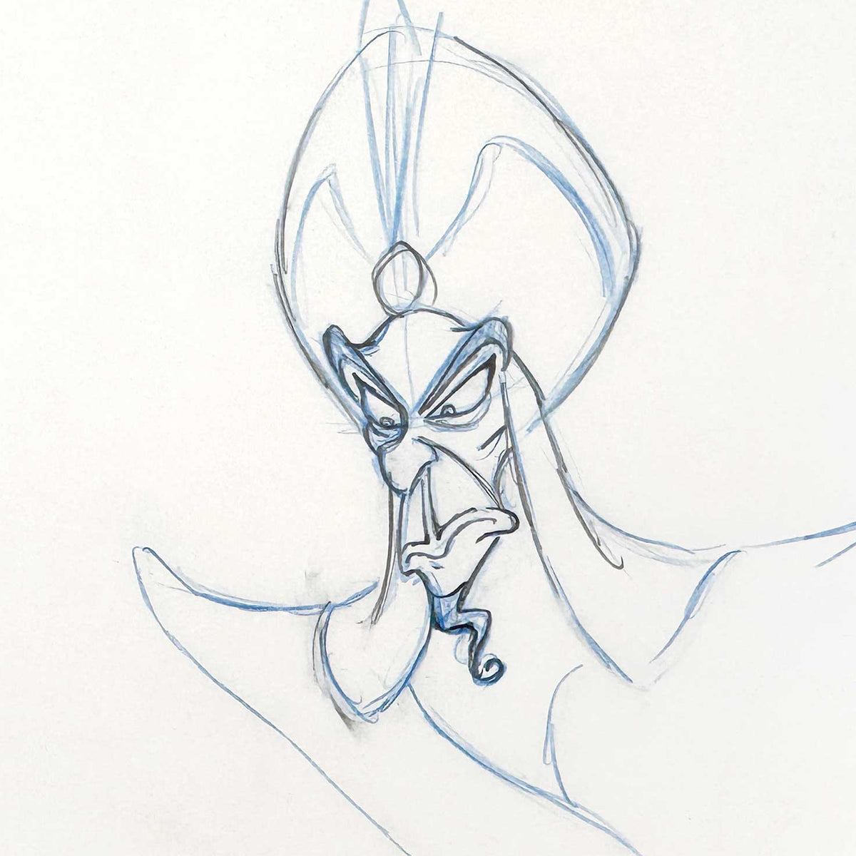 Aladdin Jafar Original Animation Production Drawing (Walt Disney, 1992). For sale on FLIP Gallery