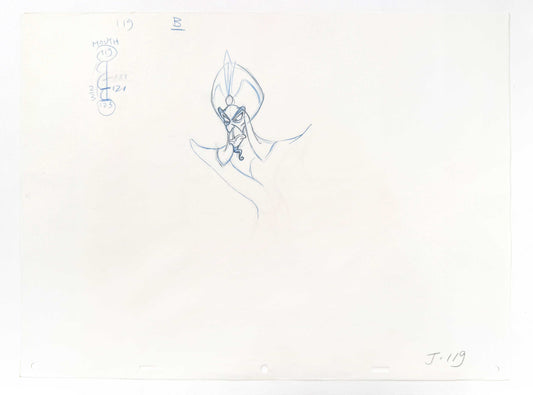Aladdin Jafar Original Animation Production Drawing (Walt Disney, 1992). For sale on FLIP Gallery