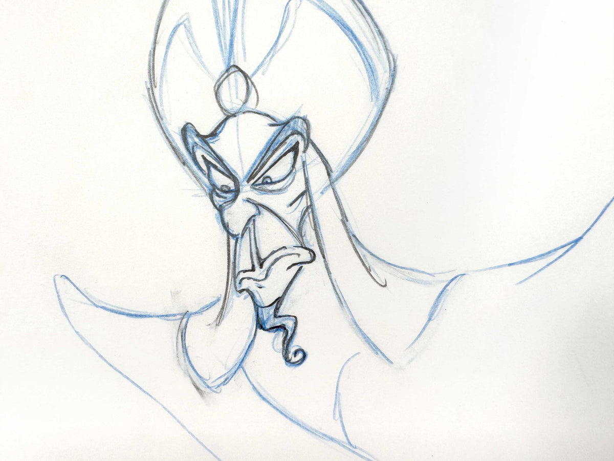Aladdin Jafar Original Animation Production Drawing (Walt Disney, 1992). For sale on FLIP Gallery