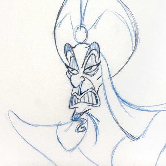 Aladdin - Jafar Original Animation Production Drawing (Walt Disney, 1992). For sale on FLIP Gallery