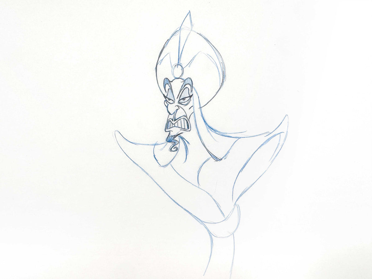 Aladdin - Jafar Original Animation Production Drawing (Walt Disney, 1992). For sale on FLIP Gallery