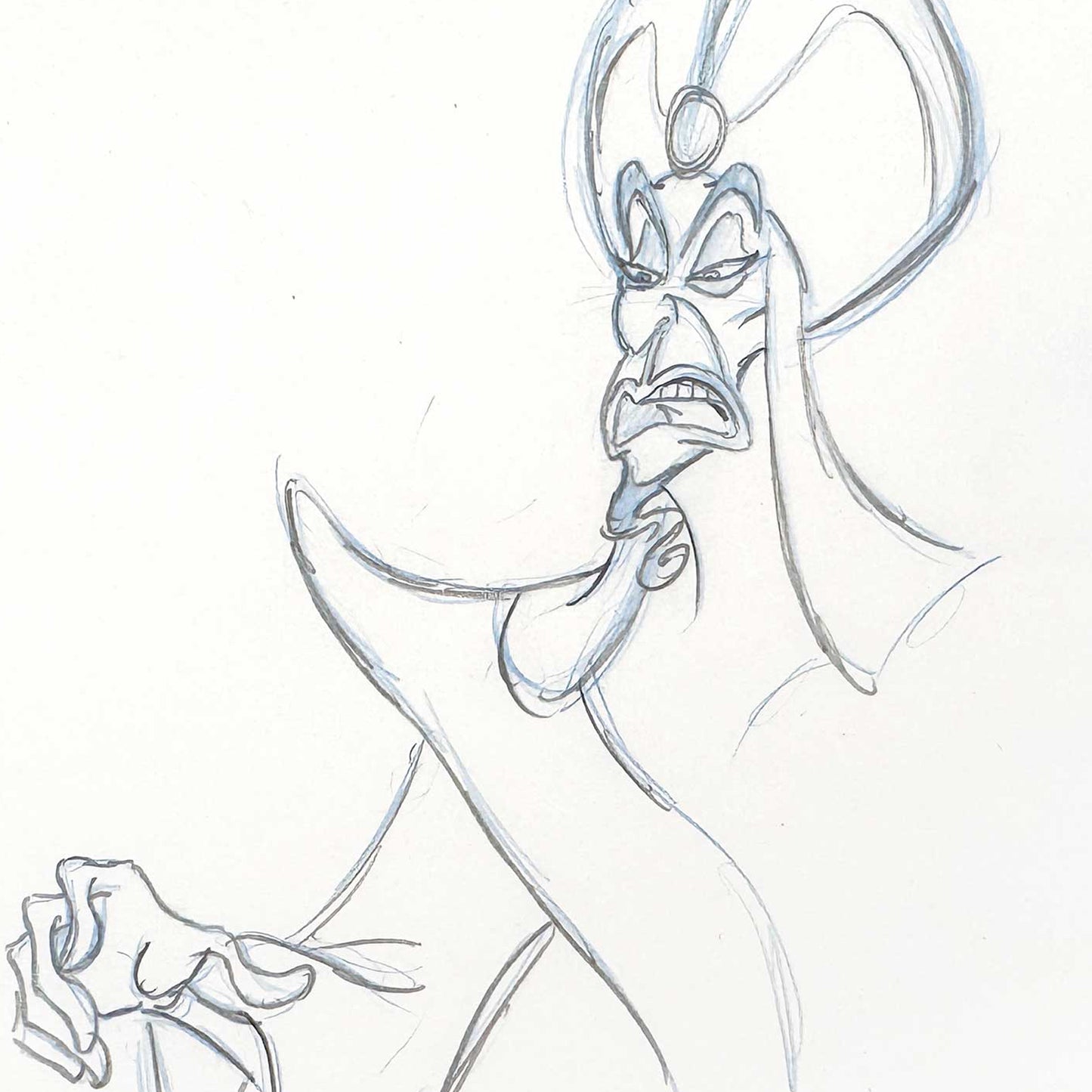 Aladdin - Jafar Original Animation Production Drawing (Walt Disney, 1992). For sale on FLIP Gallery