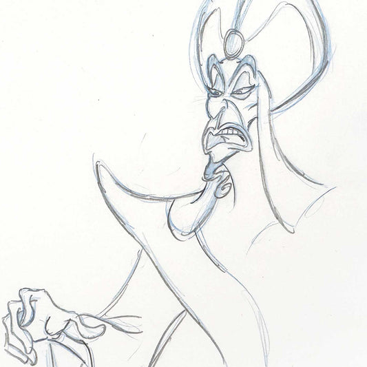 Aladdin - Jafar Original Animation Production Drawing (Walt Disney, 1992). For sale on FLIP Gallery