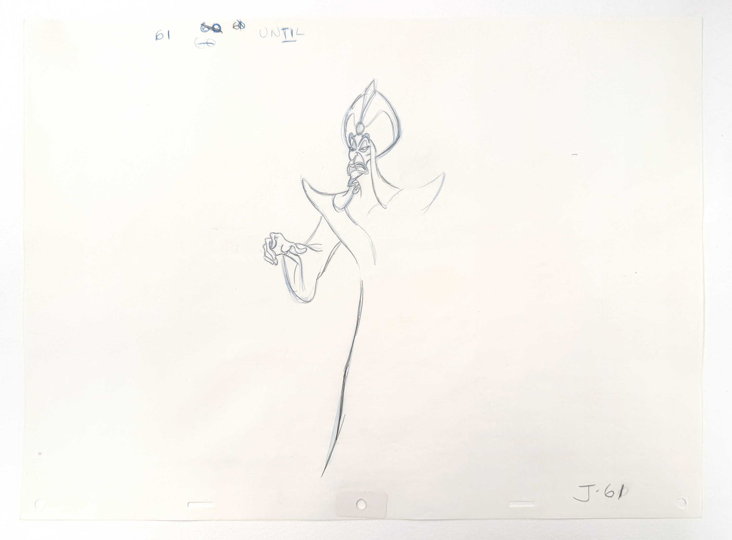 Aladdin - Jafar Original Animation Production Drawing (Walt Disney, 1992). For sale on FLIP Gallery
