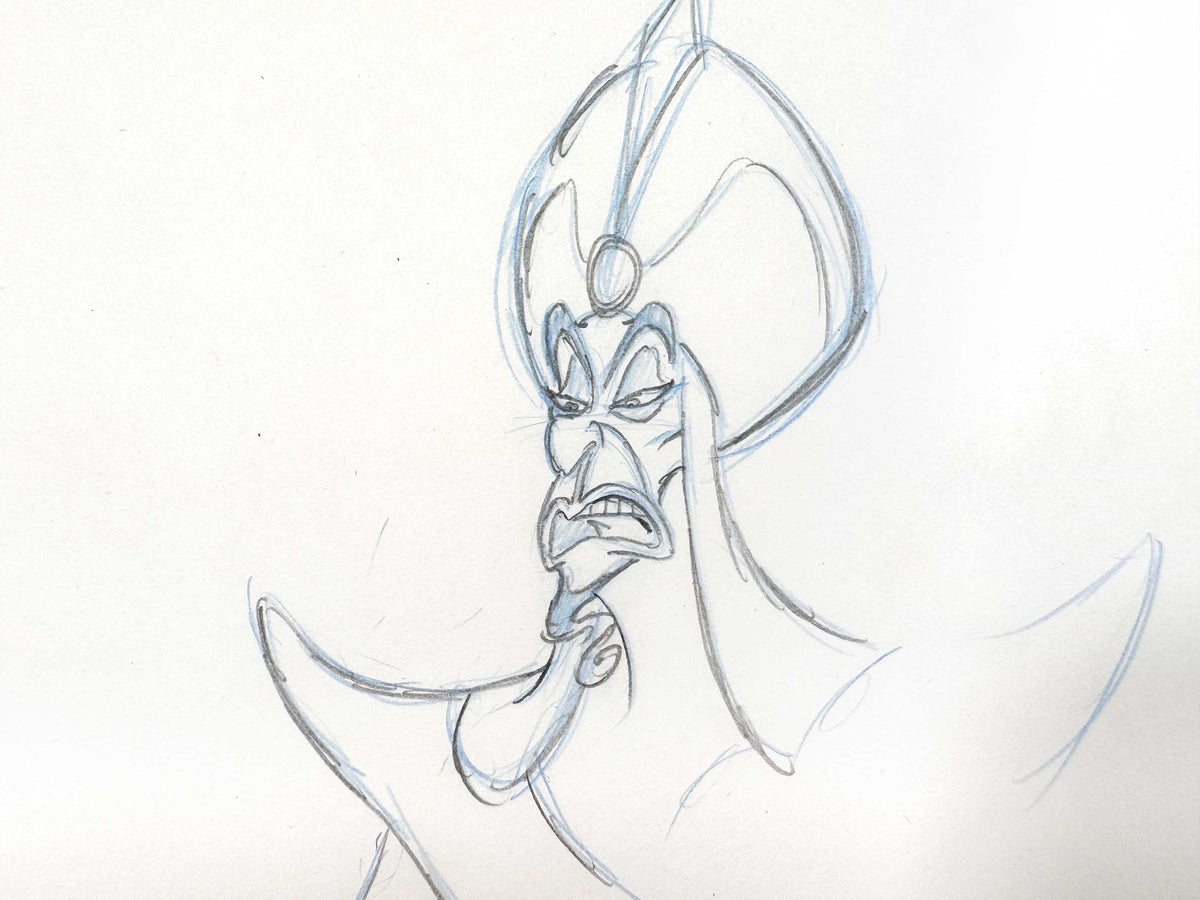 Aladdin - Jafar Original Animation Production Drawing (Walt Disney, 1992). For sale on FLIP Gallery