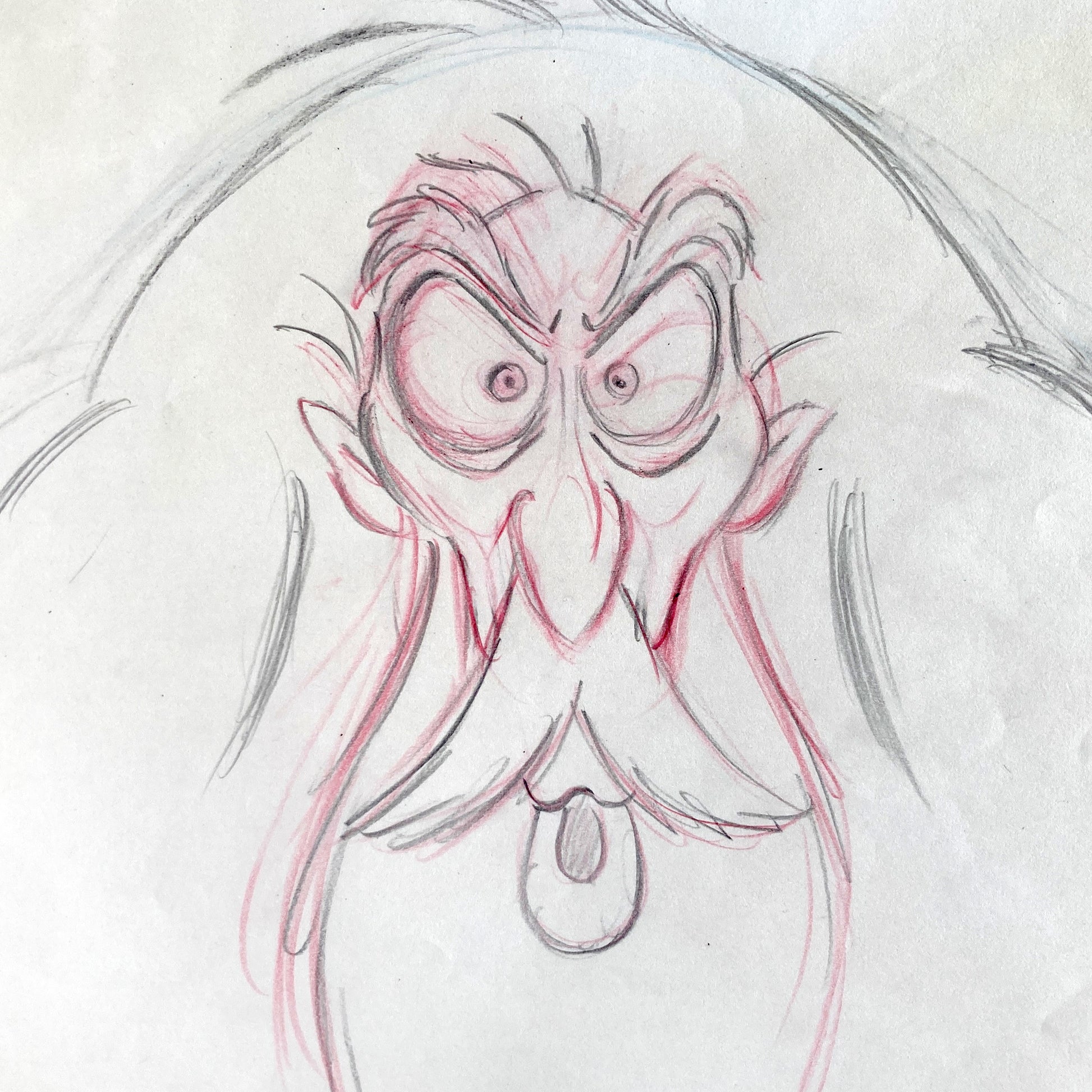 Aladdin Jafar as a Beggar : Original Animation Production Drawing (Walt Disney, 1992). For sale on FLIP Gallery