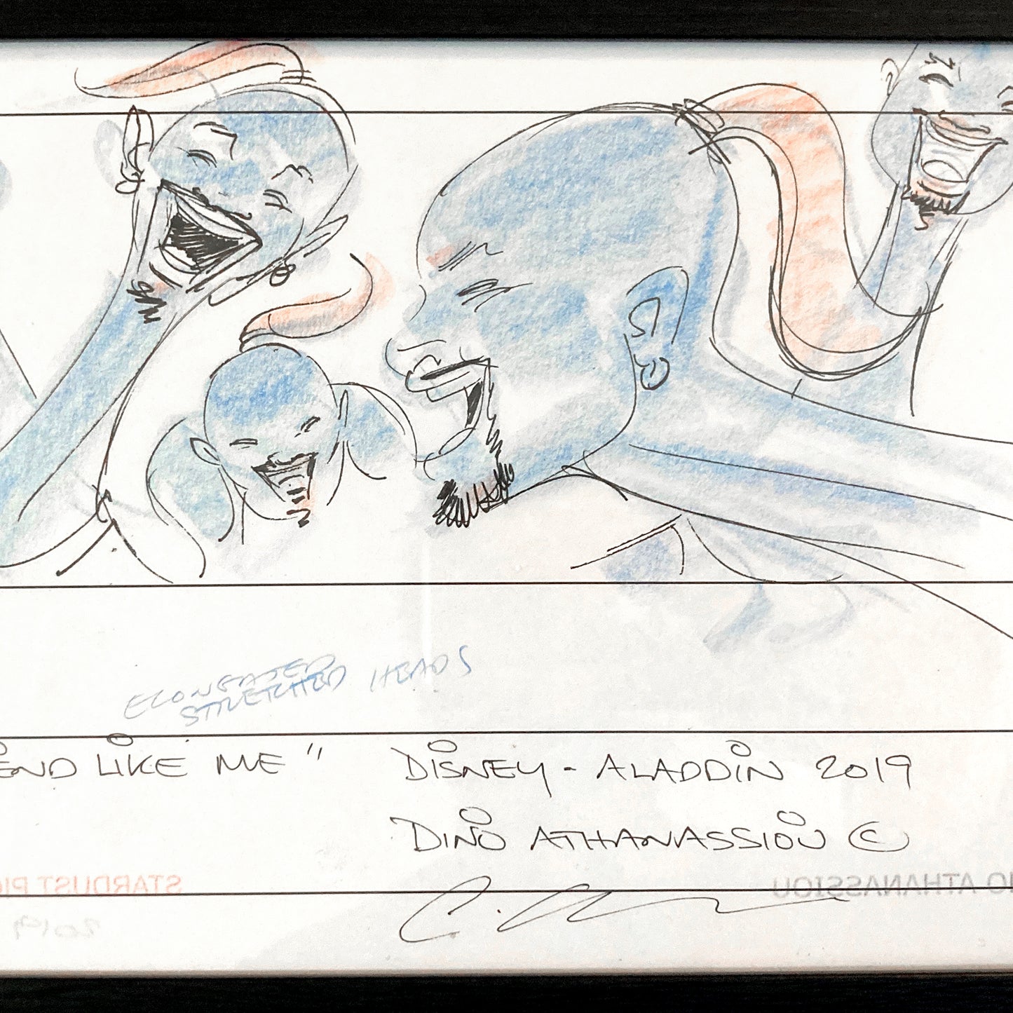 Aladdin (Live Action): Original Production Used Storyboard Signed by Dino Athanassiou (Walt Disney Pictures, 2019). For sale on FLIP Gallery