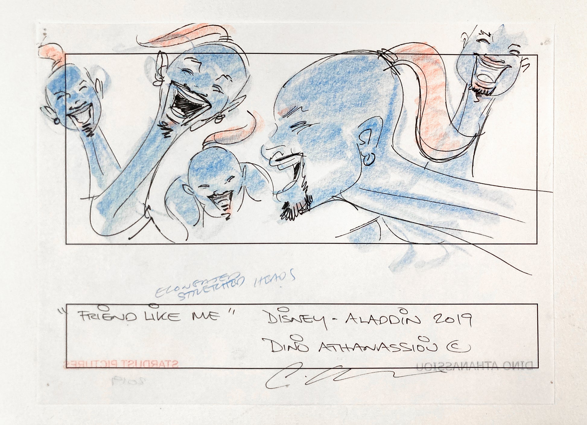 Aladdin (Live Action): Original Production Used Storyboard Signed by Dino Athanassiou (Walt Disney Pictures, 2019). For sale on FLIP Gallery