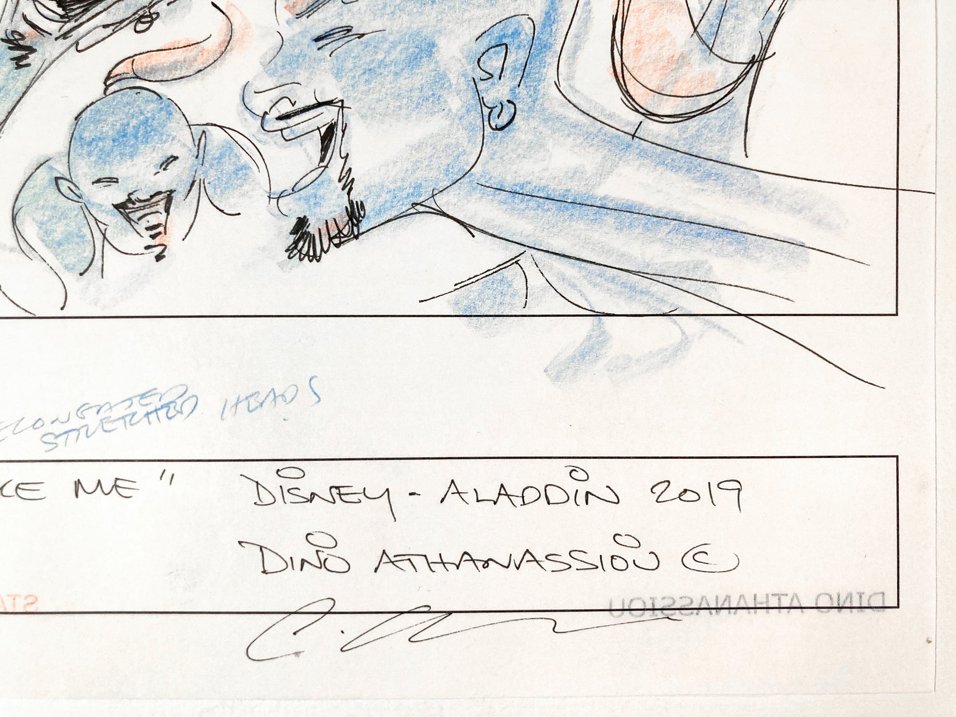 Aladdin (Live Action): Original Production Used Storyboard Signed by Dino Athanassiou (Walt Disney Pictures, 2019). For sale on FLIP Gallery