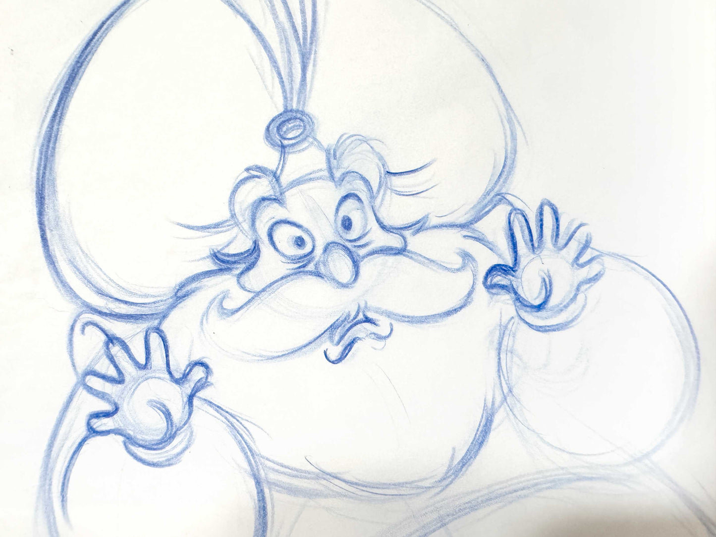 Aladdin - Sultan Original Production Animation Rough Art Drawing (Walt Disney, 1992). For sale on FLIP Gallery