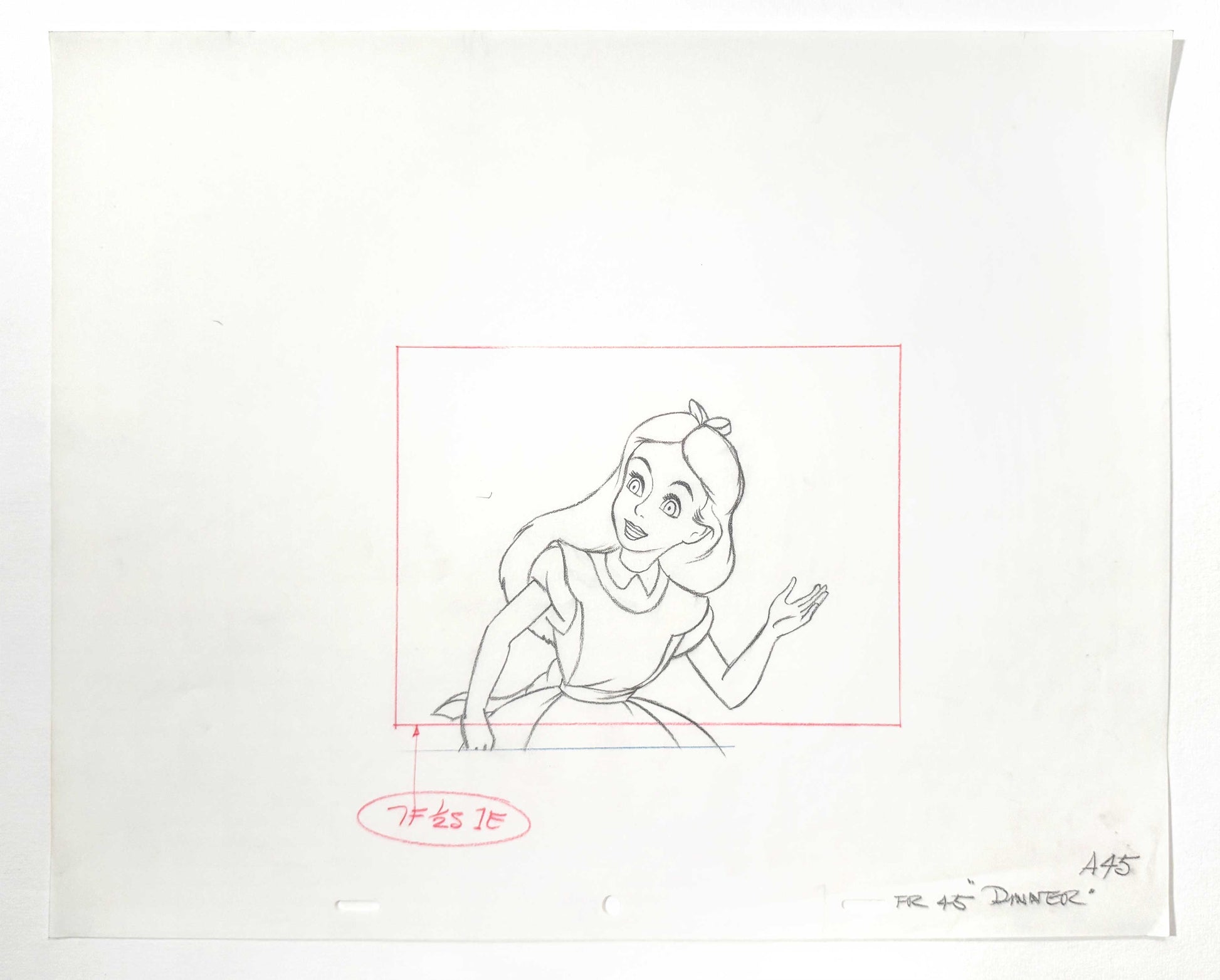 Alice in Communication Land - Alice Layout Drawing by Disney Legend Ken O' Connor (Walt Disney, 1976). For sale on FLIP Gallery