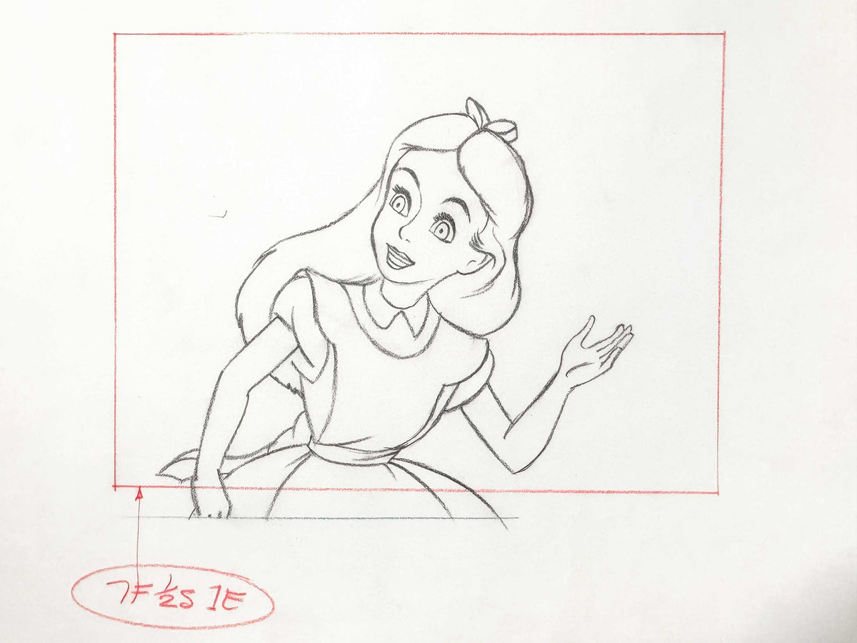 Alice in Communication Land - Alice Layout Drawing by Disney Legend Ken O' Connor (Walt Disney, 1976). For sale on FLIP Gallery