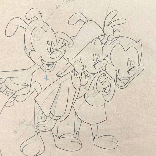 Animaniacs "Space-Probed" Yakko, Wakko, and Dot Original Production Used Animation Drawing (Warner Brothers, 1993). For sale on FLIP Gallery