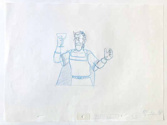 Asterix in America - Cesar : Original Production Used Animation Art Drawing. For sale on FLIP Gallery