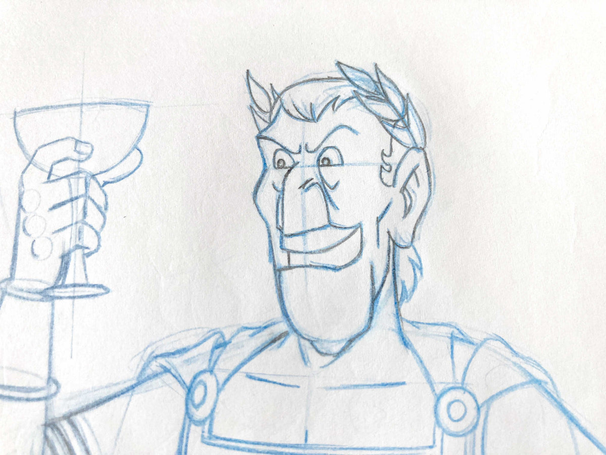 Asterix in America - Cesar : Original Production Used Animation Art Drawing. For sale on FLIP Gallery