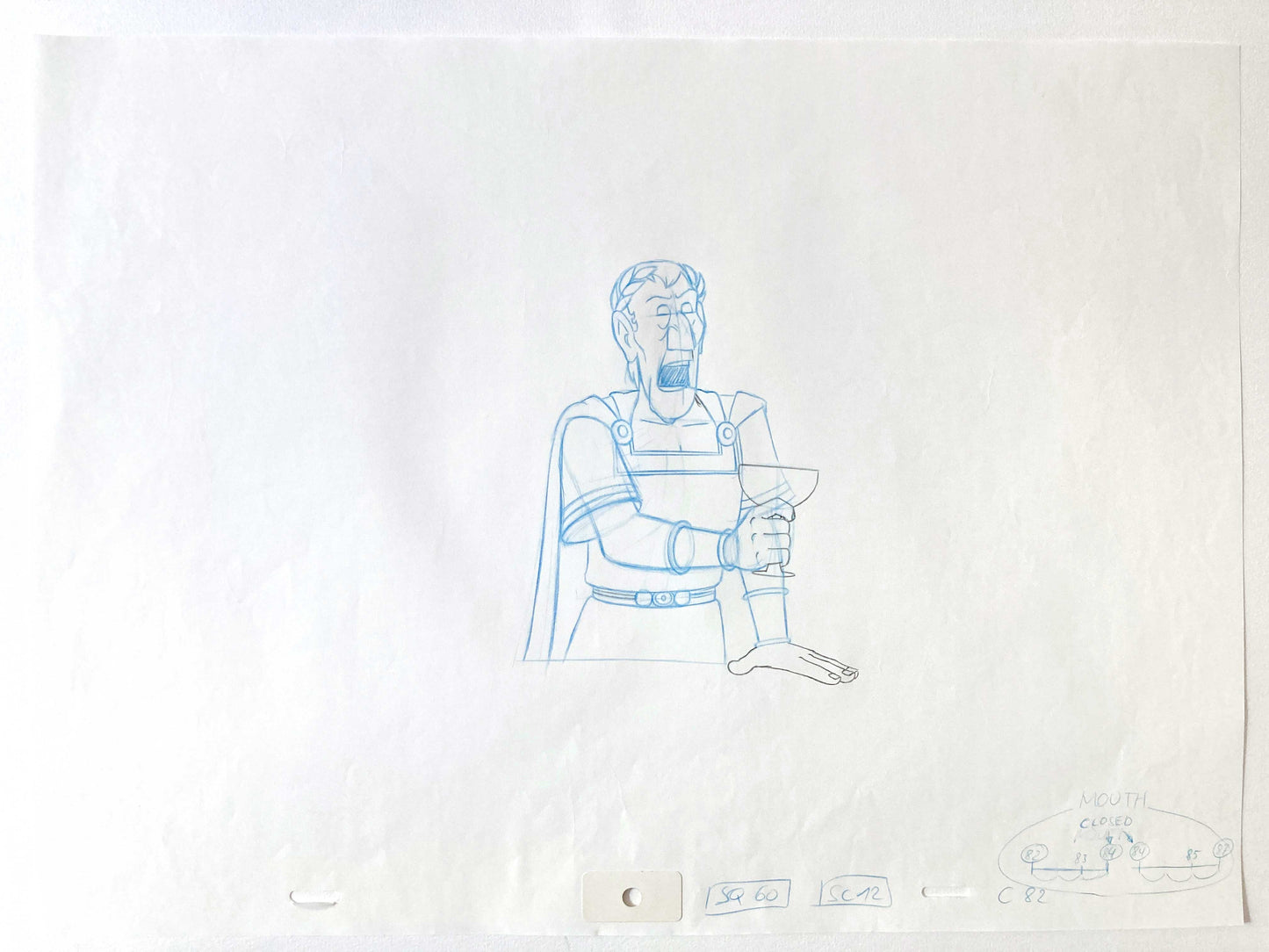 Asterix in America - Cesar Original Production Used Animation Art Drawing. For sale on FLIP Gallery