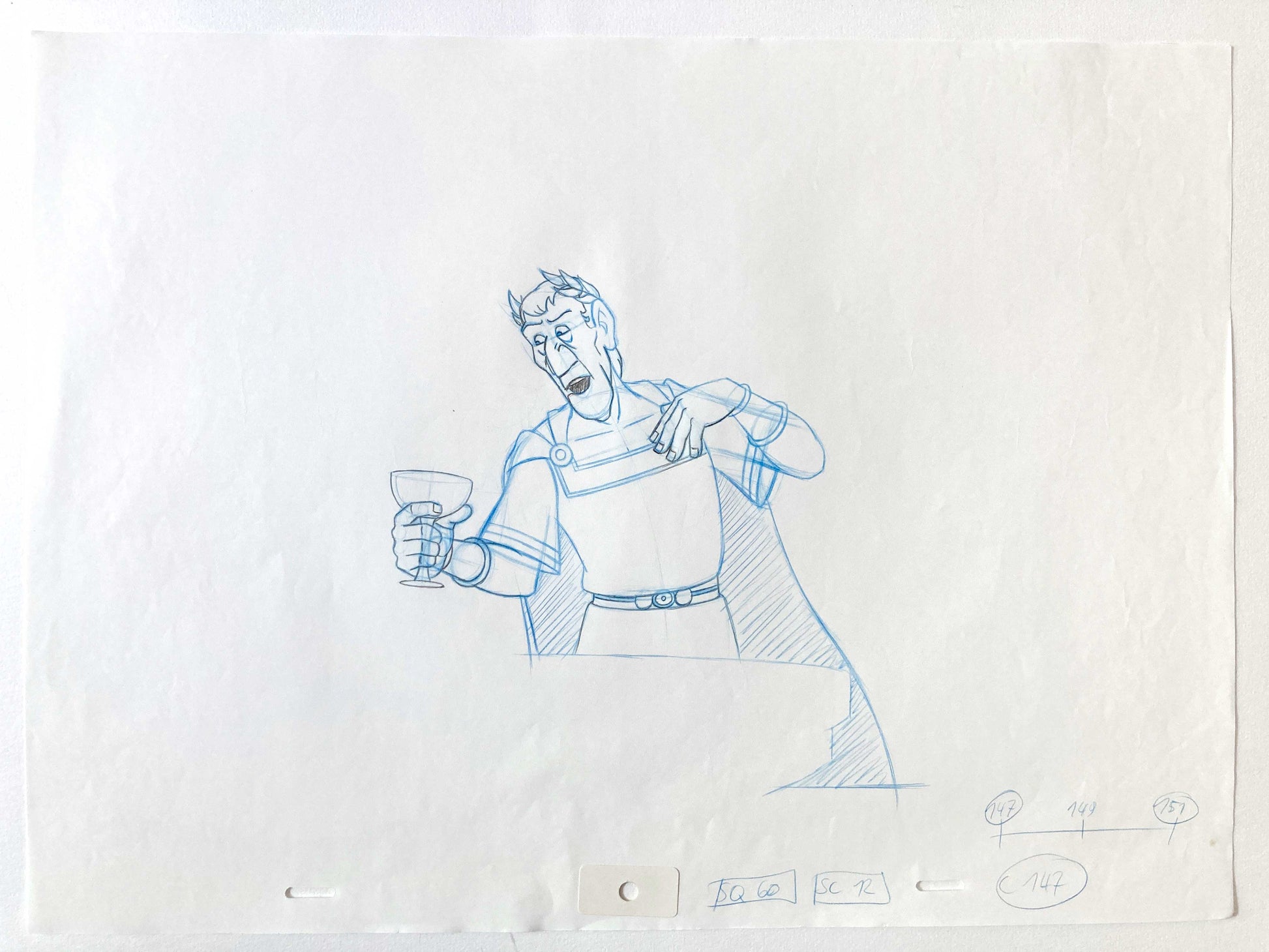 Asterix in America - Cesar : Original Production Used Animation Drawing. For sale on FLIP Gallery