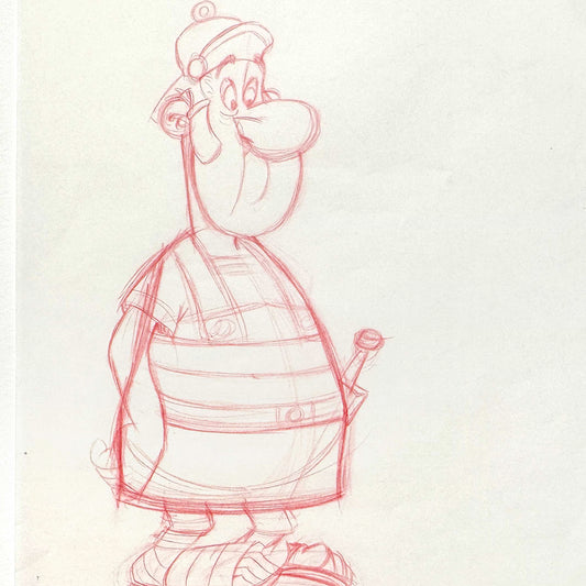 Asterix and Caesar’s Surprise - Original Character Concept Art Drawing of a Roman Soldier (1985). For sale on FLIP Gallery