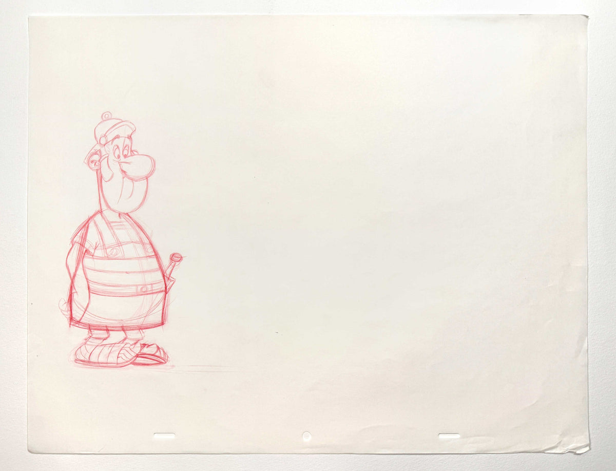 Asterix and Caesar’s Surprise - Original Character Concept Art Drawing of a Roman Soldier (1985). For sale on FLIP Gallery