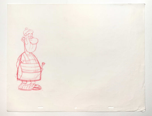 Asterix and Caesar’s Surprise - Original Character Concept Art Drawing of a Roman Soldier (1985). For sale on FLIP Gallery
