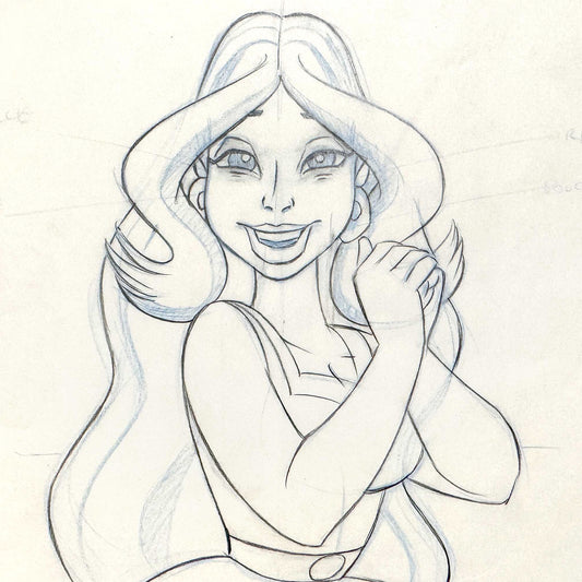 Asterix and Caesar's Surprise Original Animation Production Key Drawing of Falbala (1985). For sale on FLIP Gallery