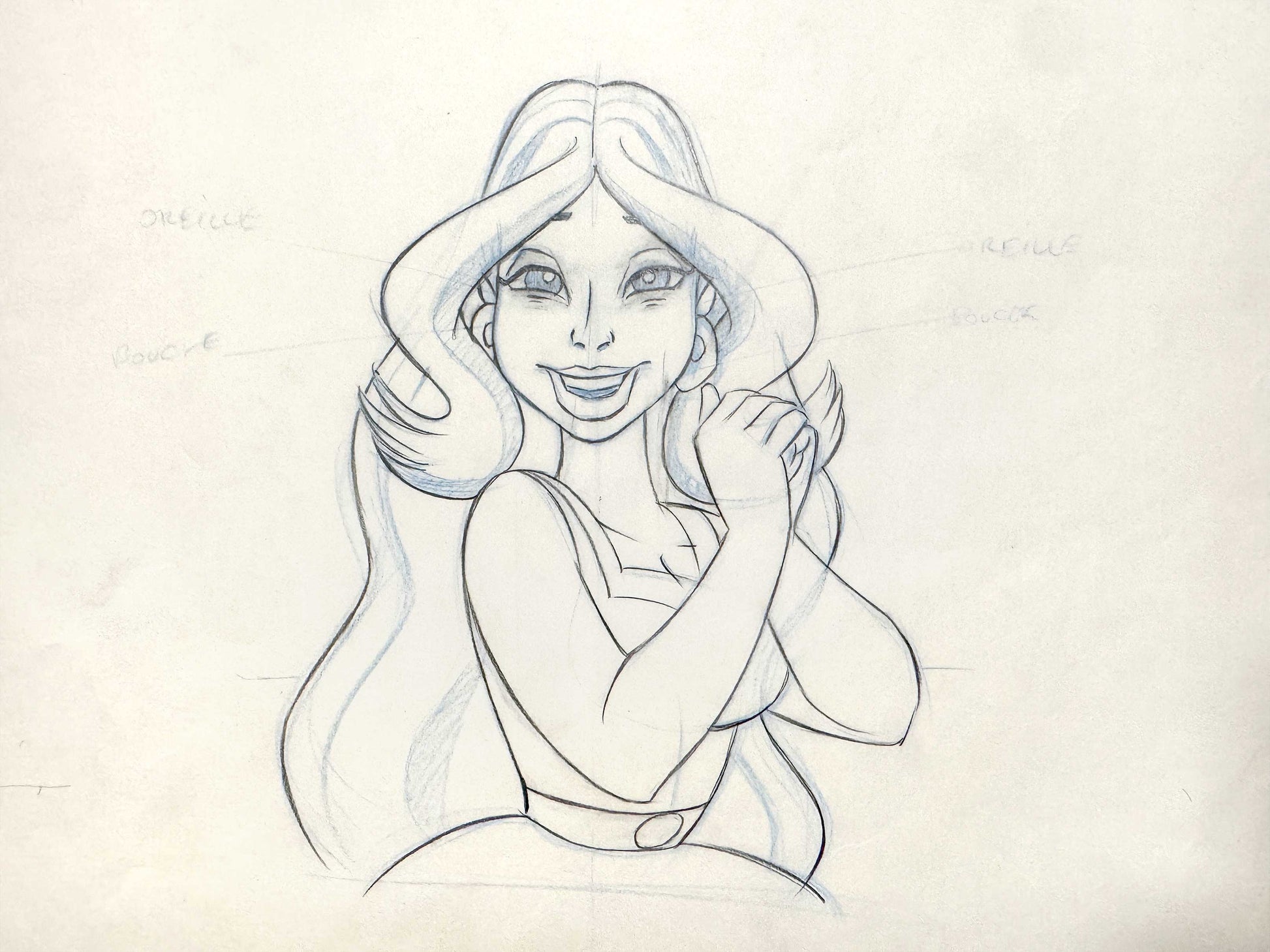 Asterix and Caesar's Surprise Original Animation Production Key Drawing of Falbala (1985). For sale on FLIP Gallery