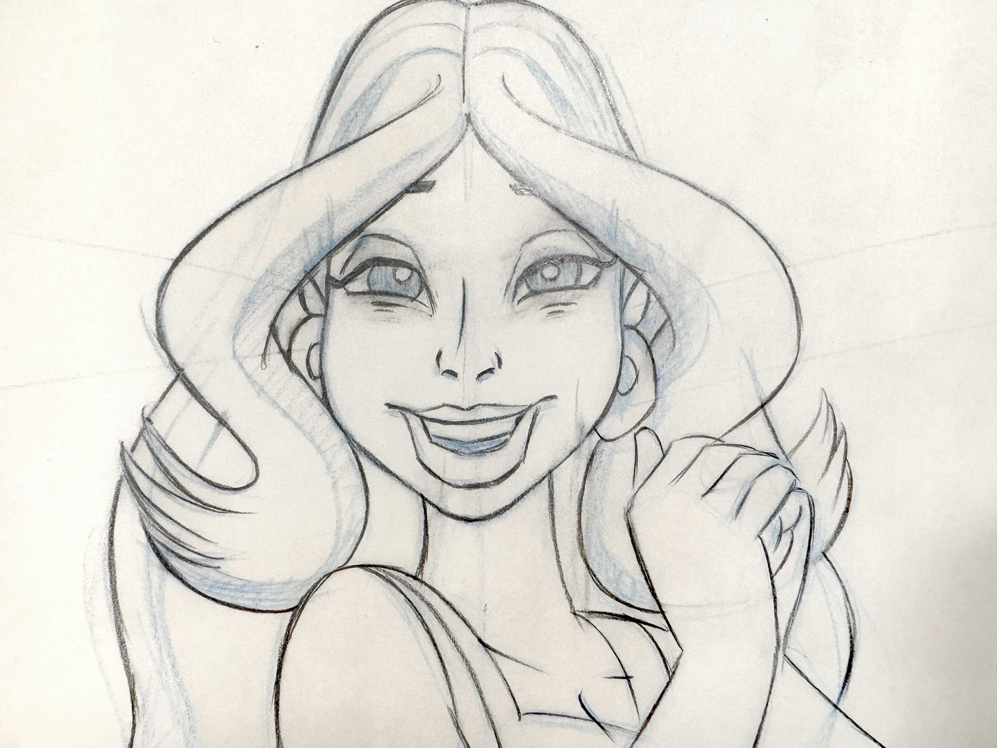 Asterix and Caesar's Surprise Original Animation Production Key Drawing of Falbala (1985). For sale on FLIP Gallery