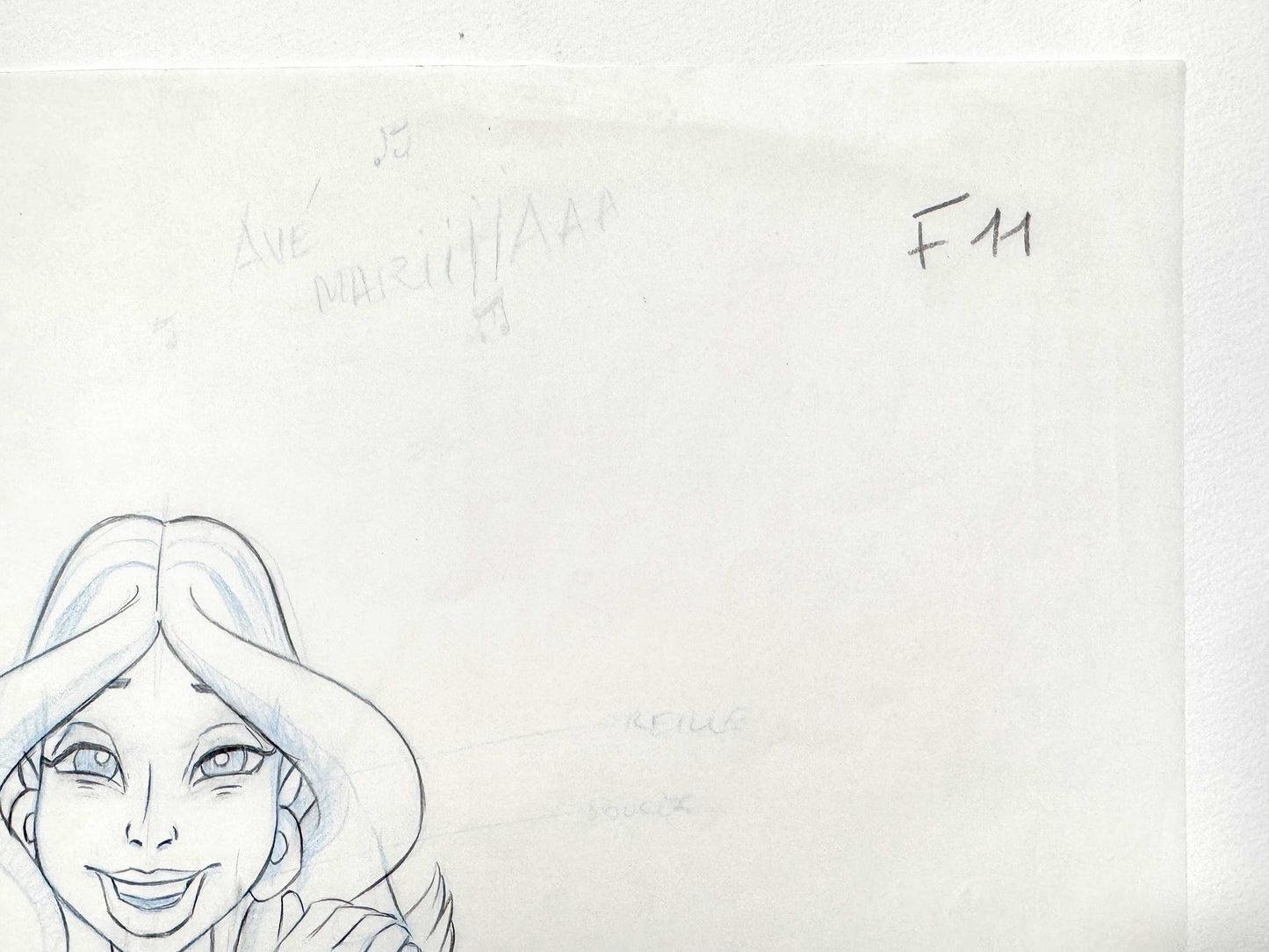 Asterix and Caesar's Surprise Original Animation Production Key Drawing of Falbala (1985). For sale on FLIP Gallery
