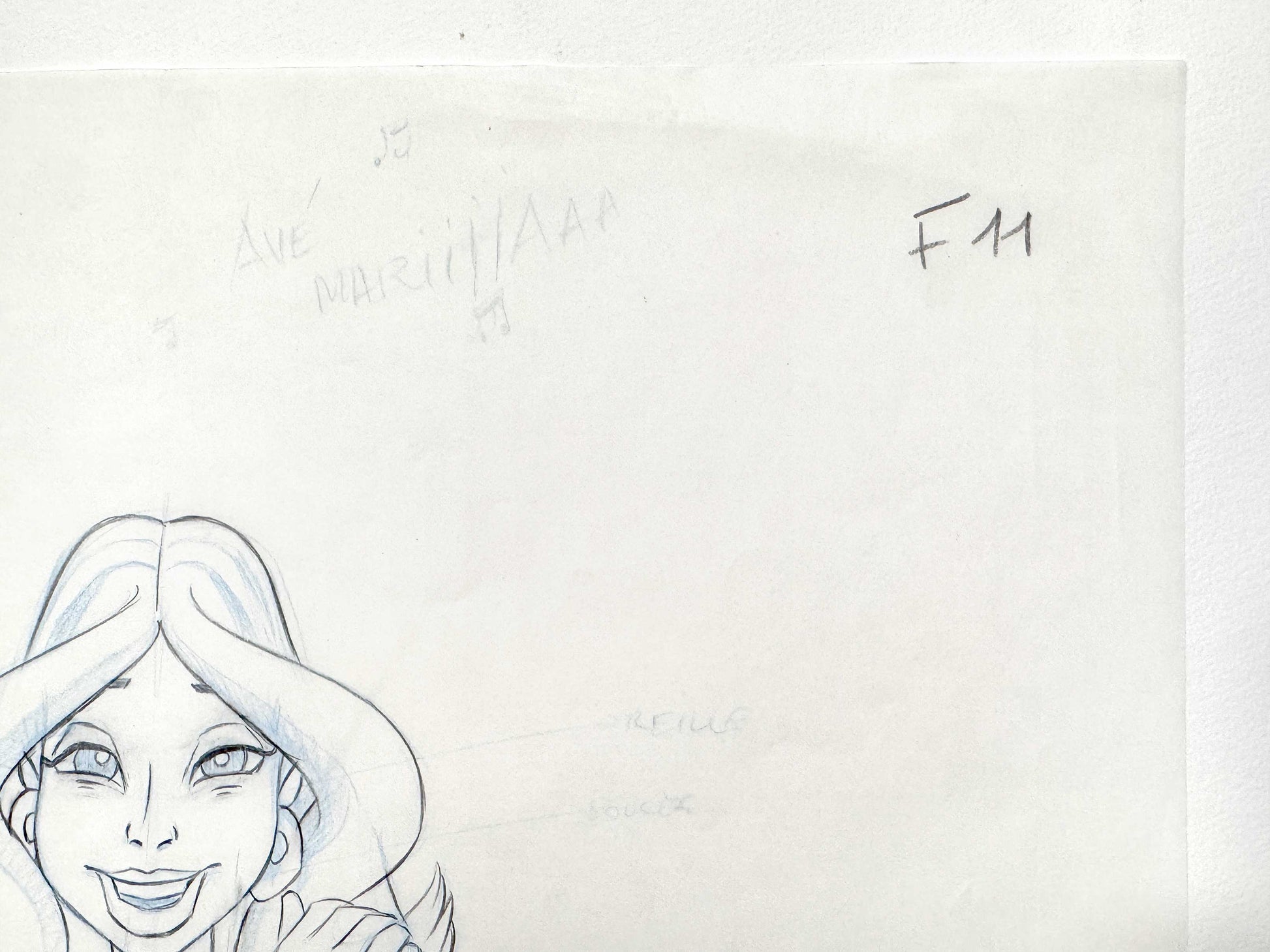 Asterix and Caesar's Surprise Original Animation Production Key Drawing of Falbala (1985). For sale on FLIP Gallery