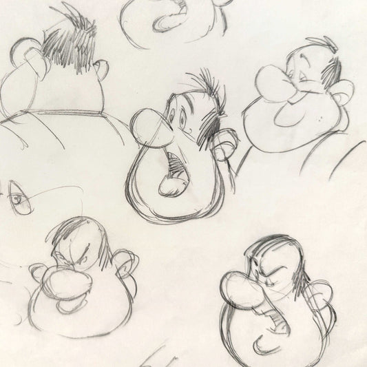 Astérix in Britain (1986) – Original Character Research Sheet of Claudius Lapsus. For sale on FLIP Gallery