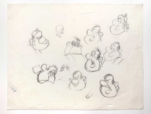Astérix in Britain (1986) – Original Character Research Sheet of Claudius Lapsus. For sale on FLIP Gallery