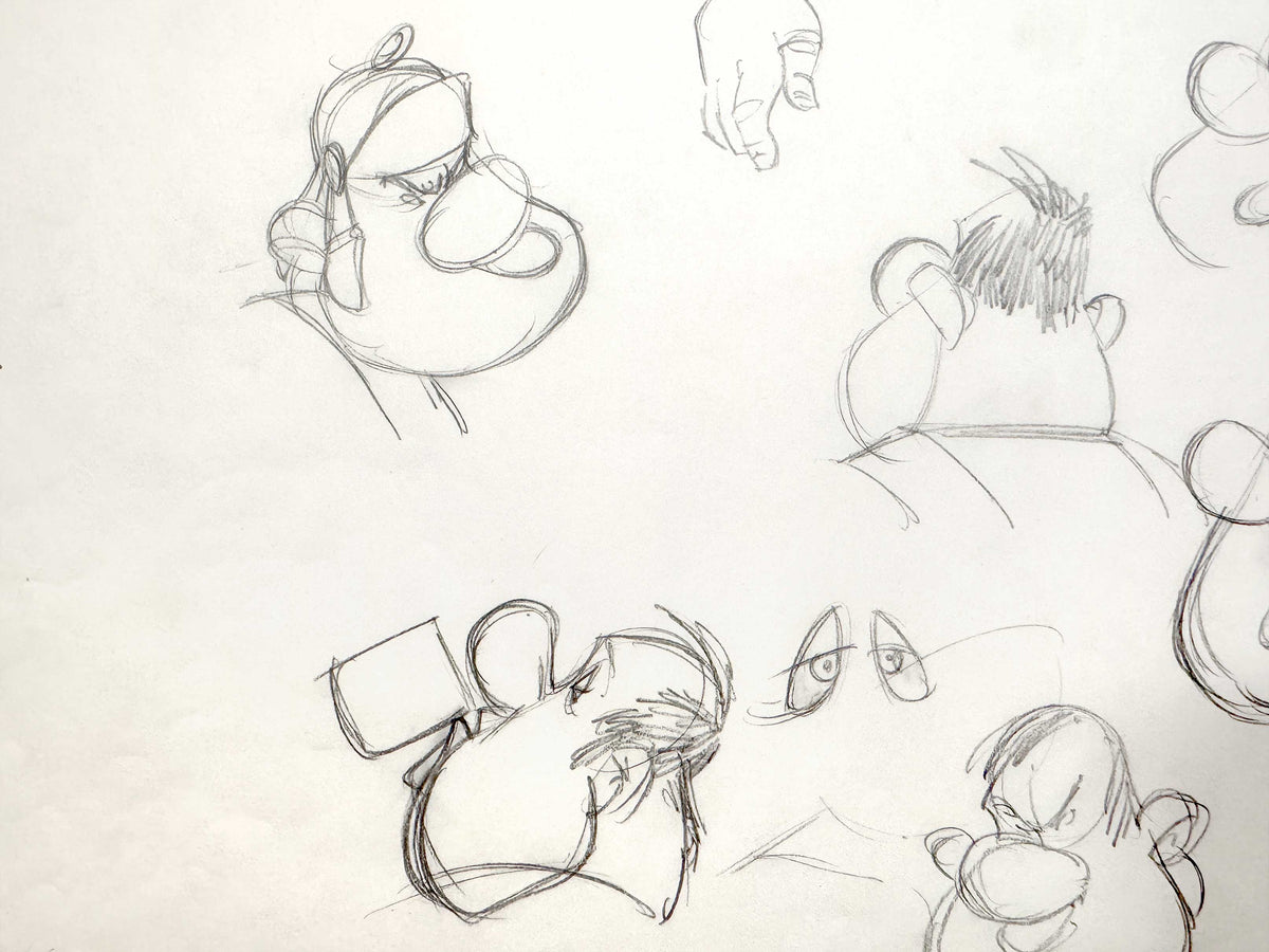 Astérix in Britain (1986) – Original Character Research Sheet of Claudius Lapsus. For sale on FLIP Gallery
