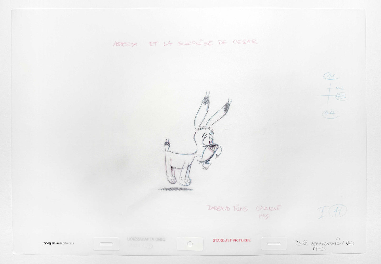 Asterix Versus Caesar - Original Animation Art Signed by Dino Athanassiou (Gaumont Studios, 1985). For sale on FLIP Gallery