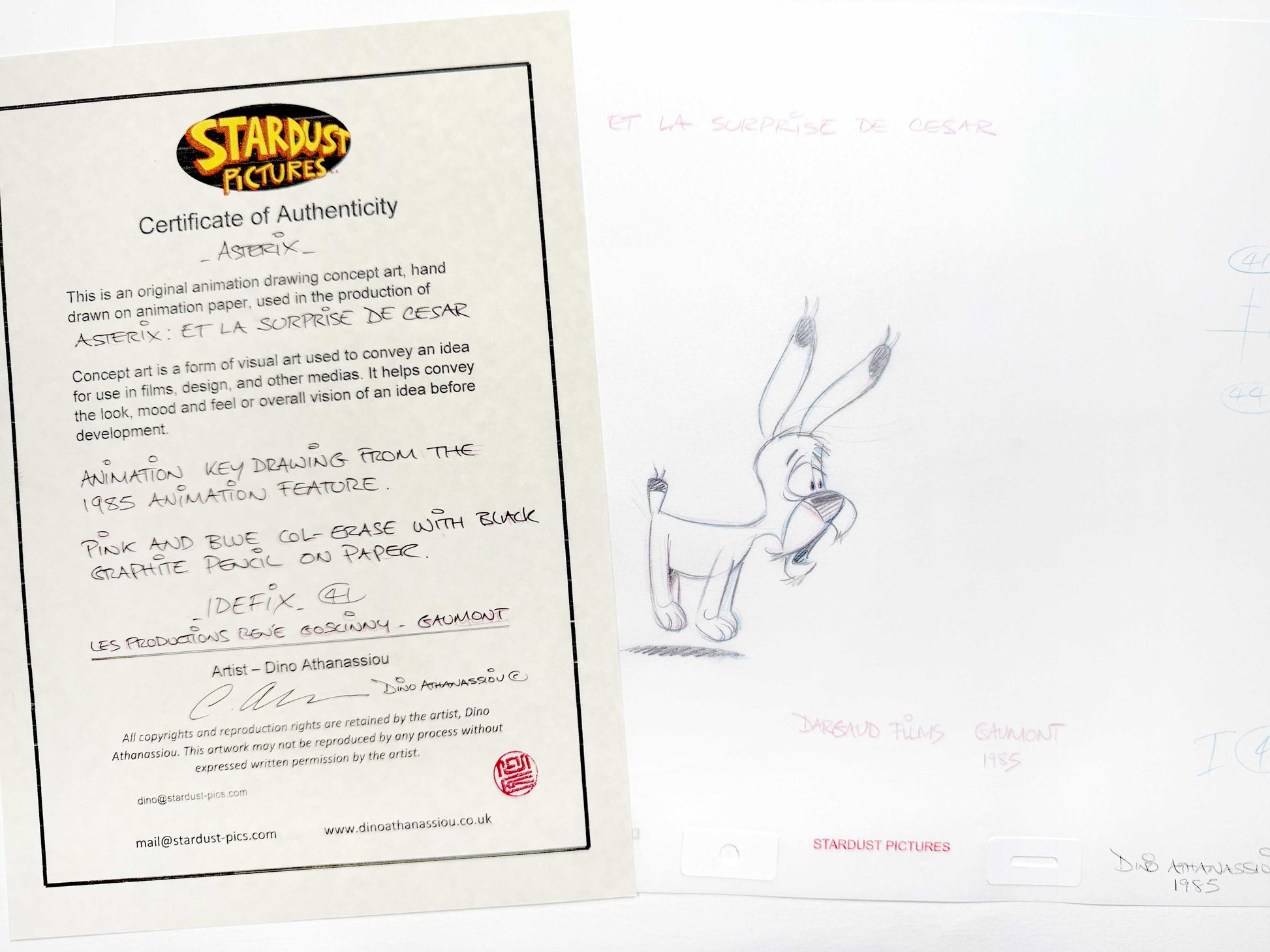 Asterix Versus Caesar - Original Animation Art Signed by Dino Athanassiou (Gaumont Studios, 1985). For sale on FLIP Gallery