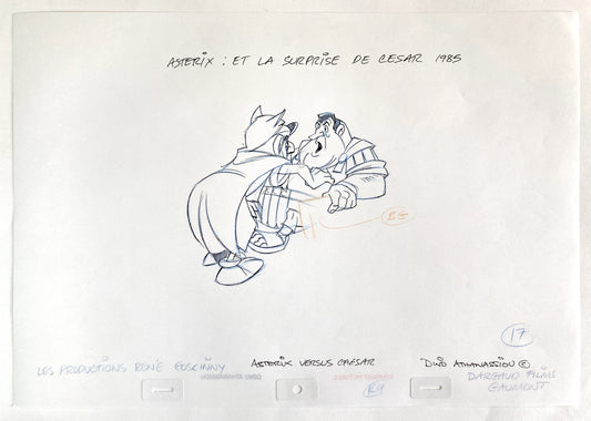 Asterix Versus Caesar - Original Animation Art Signed by Dino Athanassiou (Gaumont Studios, 1985). 
For sale on FLIP Gallery