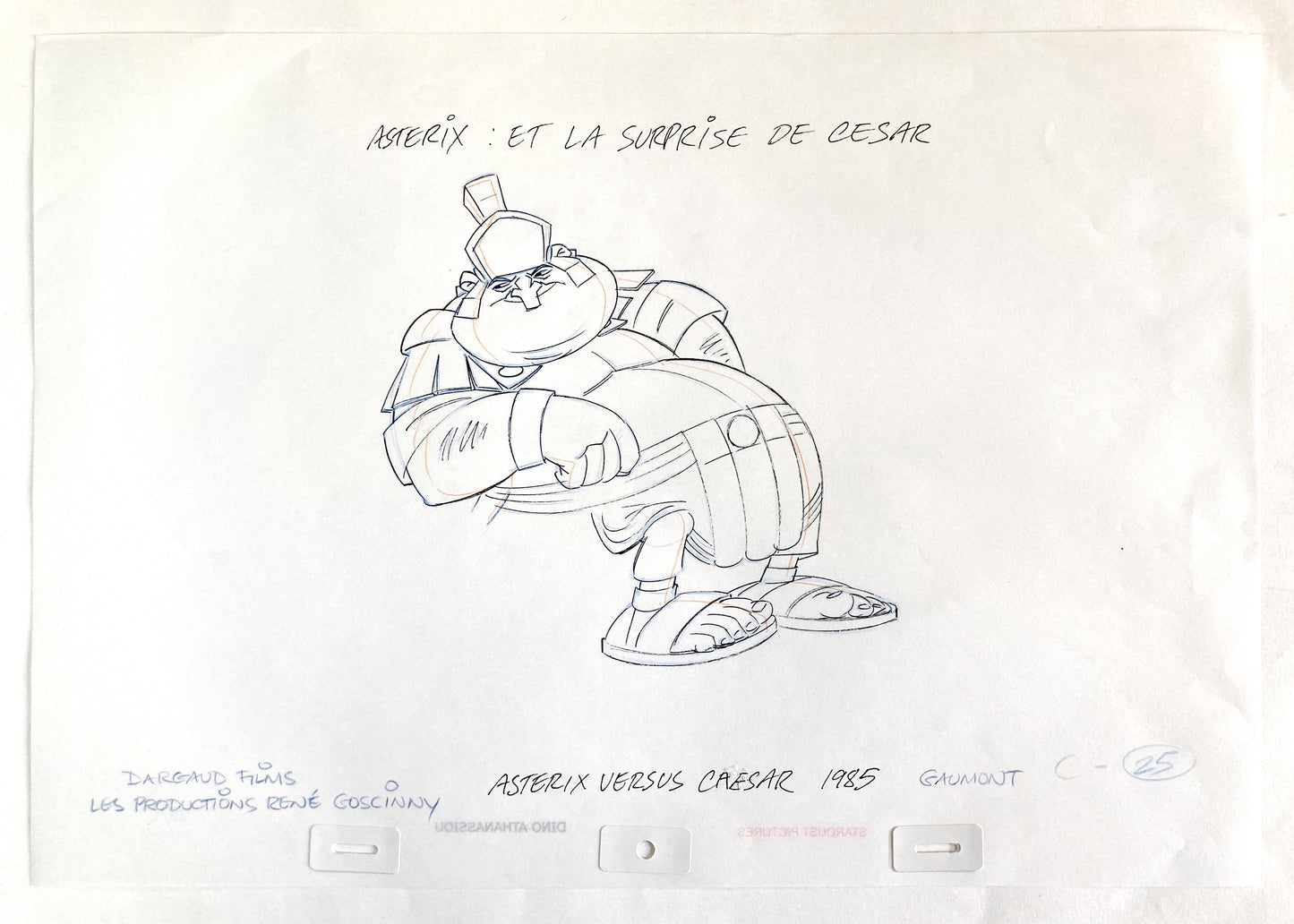 Asterix Versus Caesar - Original Animation Art Signed by Dino Athanassiou (Gaumont Studios, 1985). For sale on FLIP Gallery