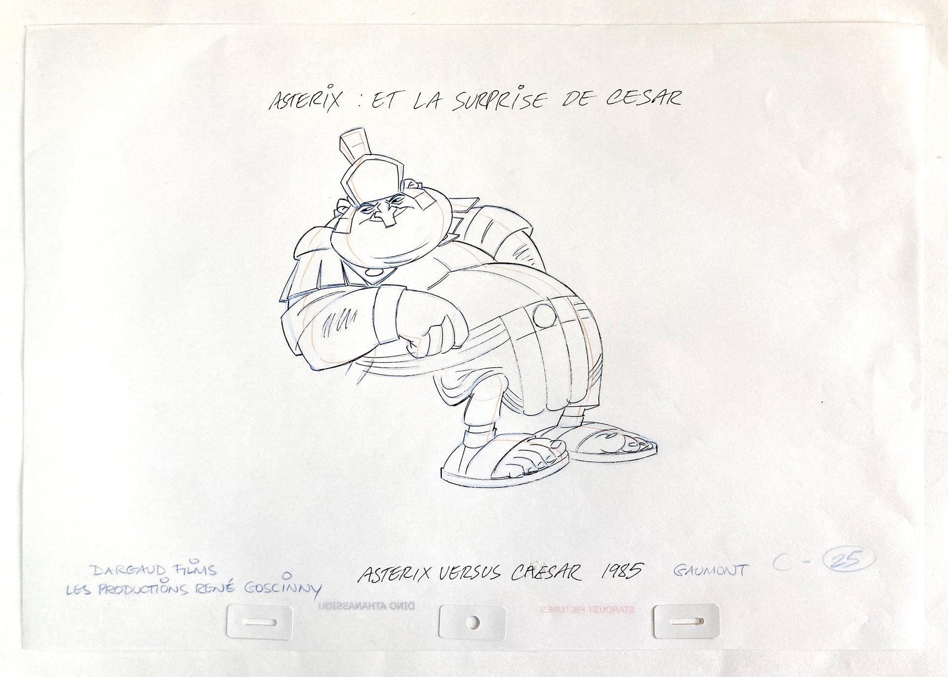 Asterix Versus Caesar - Original Animation Art Signed by Dino Athanassiou (Gaumont Studios, 1985). For sale on FLIP Gallery