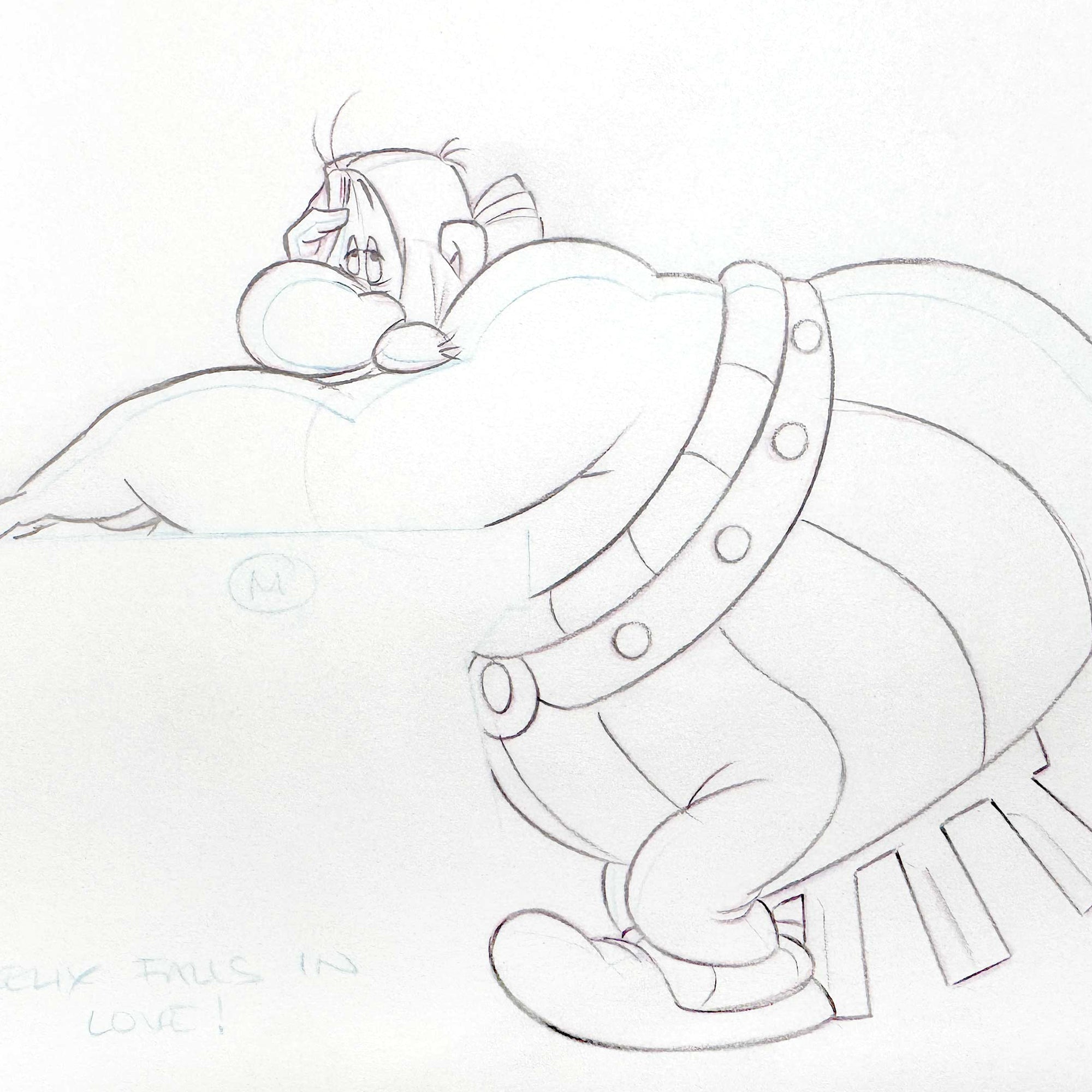 ASTERIX : Original Animation Art of Obelix Signed (Gaumont Studios